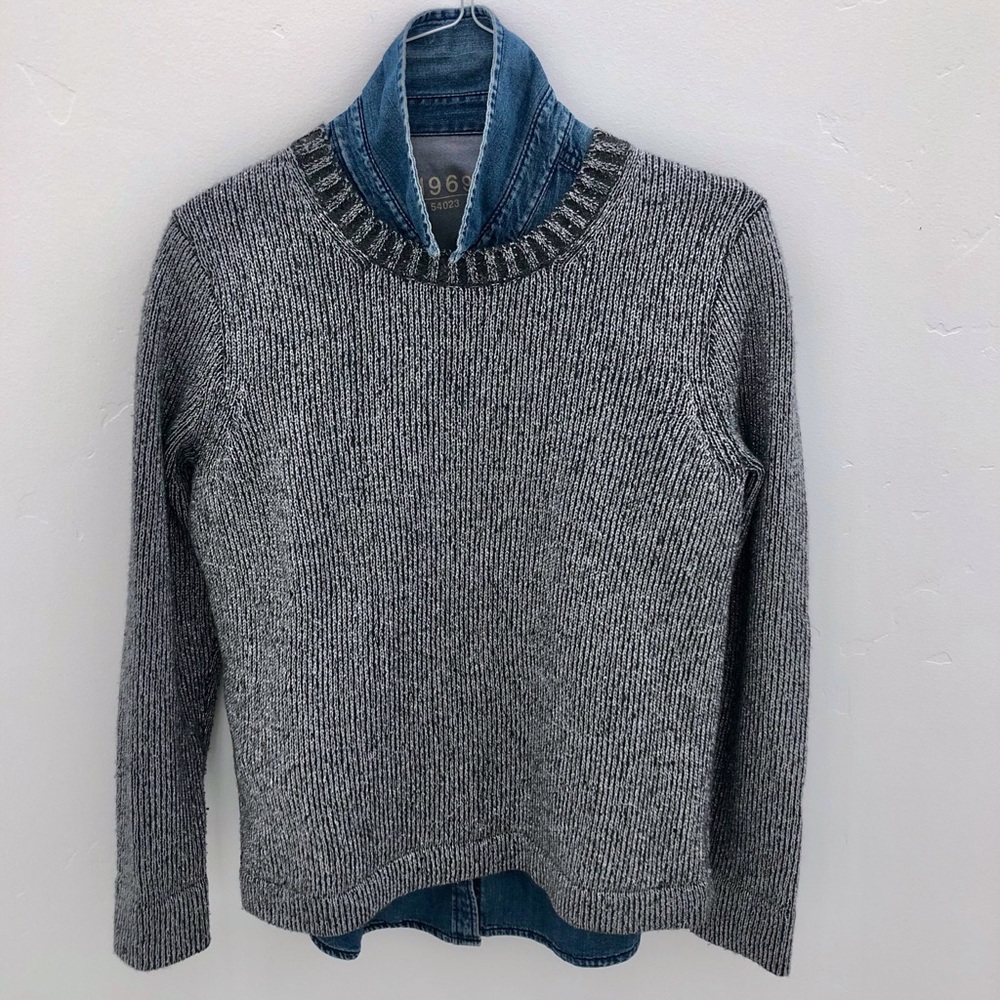 J. Crew Charcoal Silver Classic Crewneck Sweater M